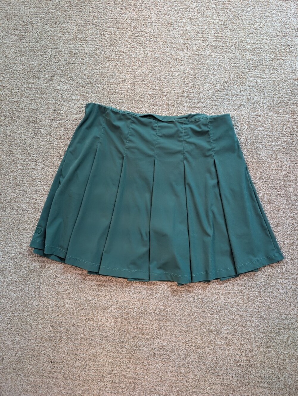 Wilson Classic Pleated Tennis Skirt Field Green sz Large High Rise Lined Active